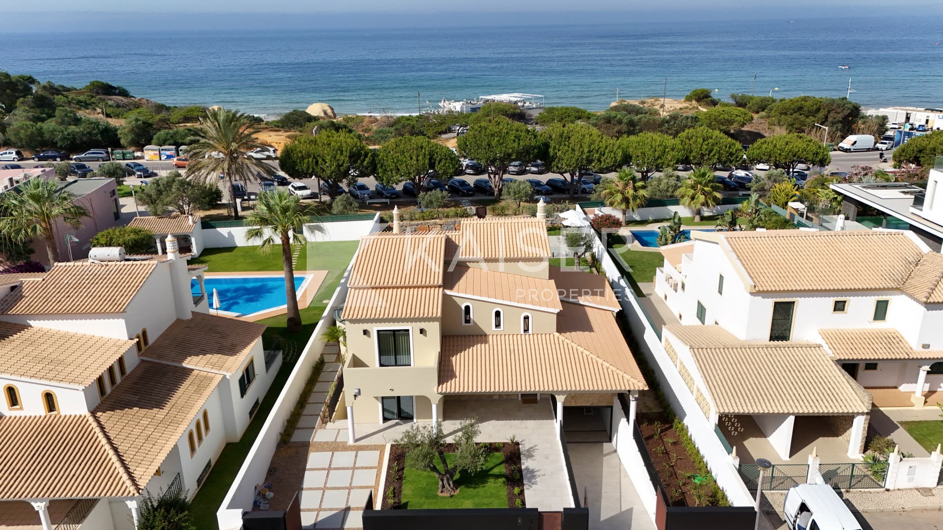 Beachfront villa with heated pool, contemporary finish